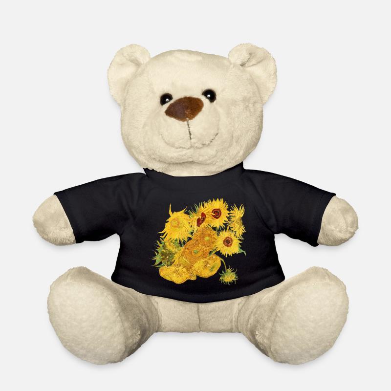 Van Gogh Sonnenblumen | Freigestellte Sonnenblumen - Teddy - Schwarz