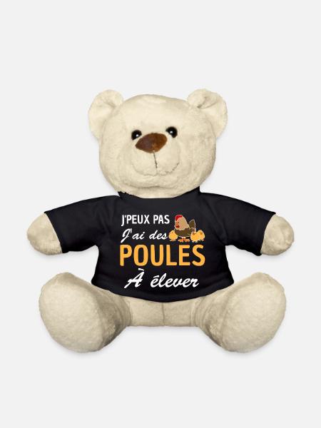 je peux pas j ai des poules à élever - Nounours - noir