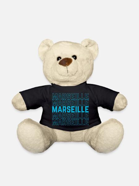 Marseille Contour Repeat Neon Blue - Nounours - noir