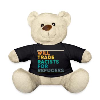 Journée des réfugiés Droits de l’homme Antiracisme E - Nounours - noir - Devant