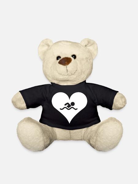 Swim Swimming - Teddy Bear - black