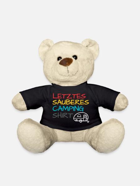 Lustiger Camper Camping Spruch - Teddy - Schwarz