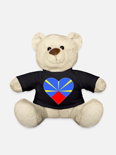 Coeur drapeau l’île de la réunion - Nounours - noir