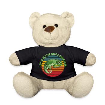 Das Leben ist besser mit einem Chamäleon - Teddy - Schwarz - Vorne