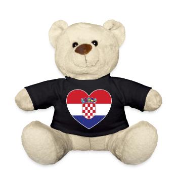 Kroatien Flagge Herz - Teddy - Schwarz - Vorne