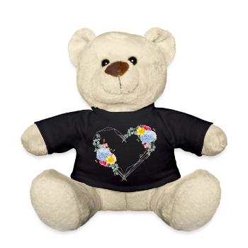 Ein Herz zum Frühling aus geometrischen Formen - Teddy - Schwarz - Vorne