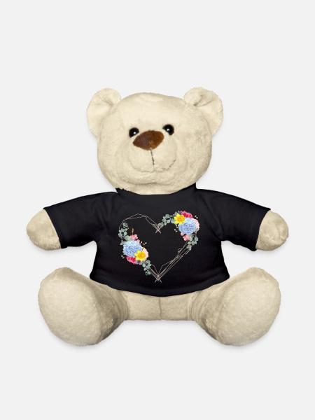 Ein Herz zum Frühling aus geometrischen Formen - Teddy - Schwarz