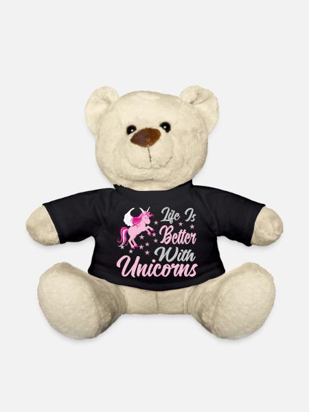 Leben ist besser mit Einhörnern - Teddy - Schwarz
