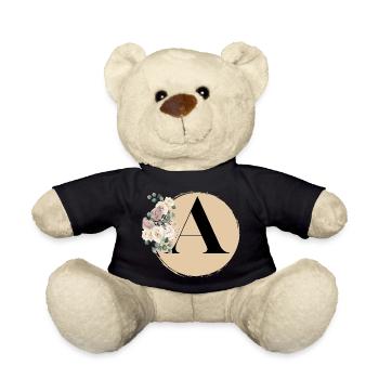 letter A - Teddy Bear - black - Front