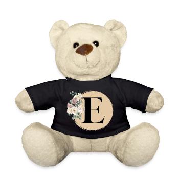 letter E - Teddy Bear - black - Front