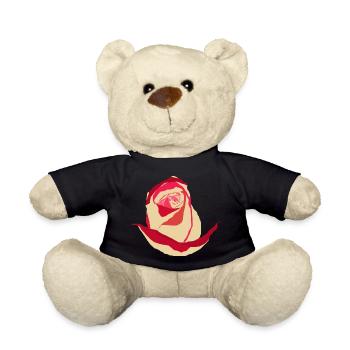 Rose rouge rose jaune, dessin - Nounours - noir - Devant