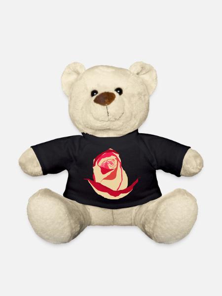 Rose rouge rose jaune, dessin - Nounours - noir