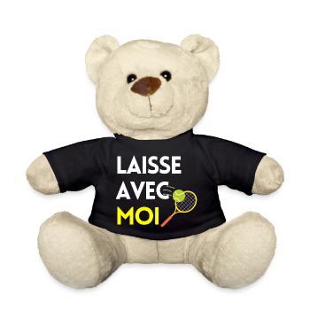 Laisse avec moi- Idee de cadeau pour fan de tennis - Nounours - noir - Devant