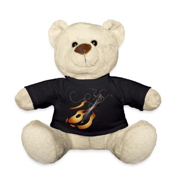 zerstörte 3D Akustikgitarre in warmen Farbtönen - Teddy - Schwarz - Vorne