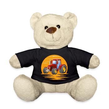 Tracteur devant Soleil Couchant - Nounours - noir - Devant