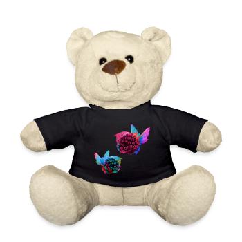 2 blackberries,blackberry,blue,pop-art,blue,painting, - Teddy Bear - black - Front