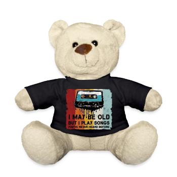 Retro Cassette Cool Saying - Teddy Bear - black - Front
