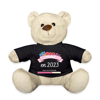 Mamie En 2023 Annonce Grossesse Futur Grand Mère - Teddy Bear - black - Front