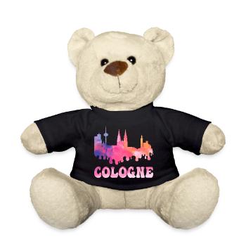 Köln Cologne Deutschland Stadt Skyline Splash Bunt - Teddy - Schwarz - Vorne