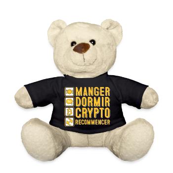 Manger, dormir, crypto, recommencer | Crypto - Nounours - noir - Devant