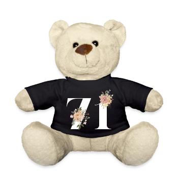 71st anniversary flowers (Gift of 71 years) - Teddy Bear - black - Front
