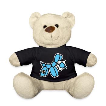 Balloon Artist Funny Balloon Animal Dog Neck Collar - Teddy Bear - black - Front