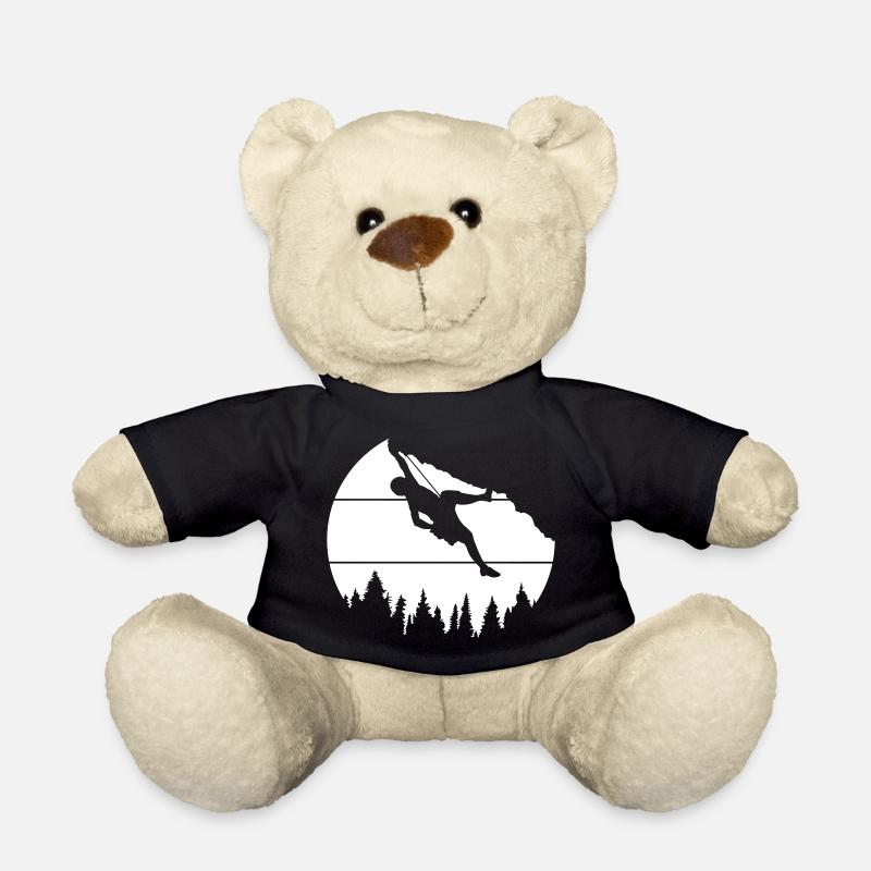 Bergsteiger Wald Bäume Felsen - Teddy - Schwarz