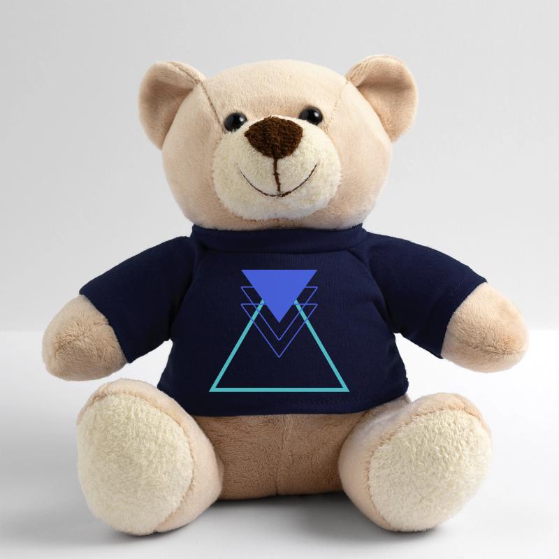 Triangle Blue Light Blue Abstract Geometric Teddy Bear