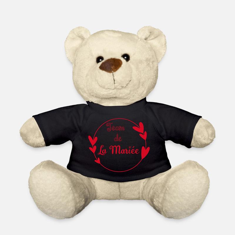 Team de la mariée contour cœurs rouges - Nounours - noir