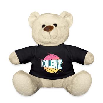 Koblenz Deutschland Stadt Schrift Vintage Retro - Teddy - Schwarz - Vorne