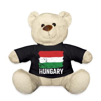 Ungarn Hungary Flagge Ungarisch Stolz - Teddy - Schwarz - Vorne