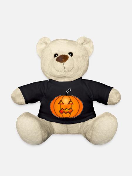 Halloween Pumpkin Head - Teddy Bear - black