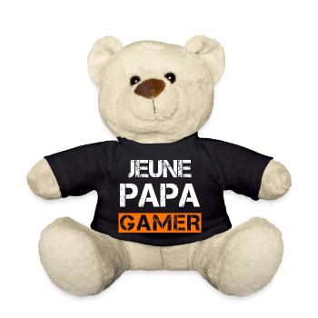 Jeune Papa Gamer - Nounours - noir - Devant