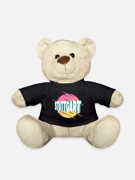 Stuttgart Deutschland Stadt Schrift Vintage Retro - Teddy - Schwarz