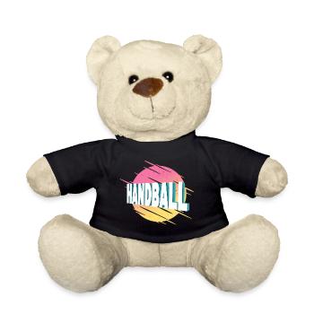 Handball Handball Player Handball Player Vintage Retro - Nounours - noir - Devant