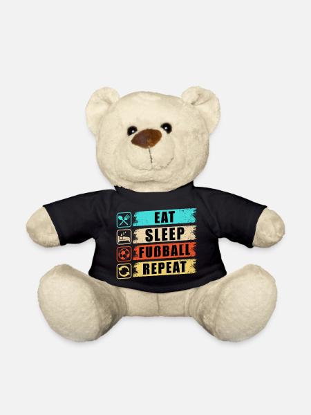 Eat Sleep Fußball Repeat - Teddy - Schwarz