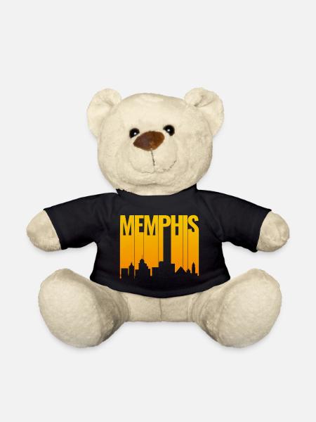 Memphis Skyline Gold Gradient - Teddy - Schwarz