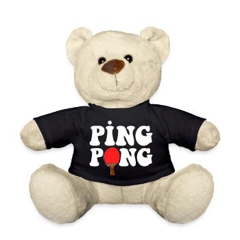 Ping Pong Outfit mit Tischtennisschläger - Teddy - Schwarz - Vorne