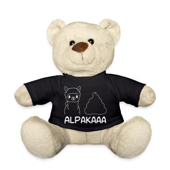 Alpaga Lama Kaka drôle de dicton - Nounours - noir - Devant