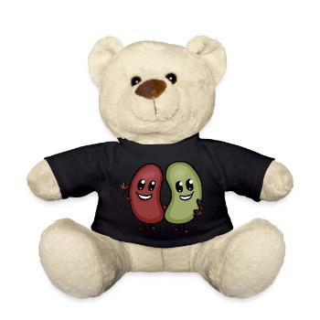 Beans small, little funny cartoon beans - Teddy Bear - black - Front