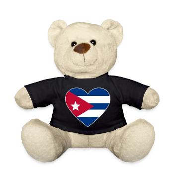 Kuba Flagge Herz - Teddy - Schwarz - Vorne
