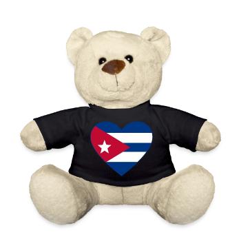 Kuba Flagge Herz - Teddy - Schwarz - Vorne