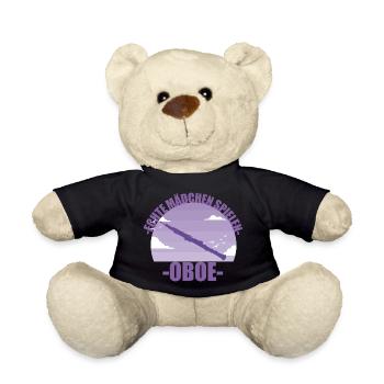 Oboe Musikerin Instrument Mädchen Geschenk - Teddy - Schwarz - Vorne