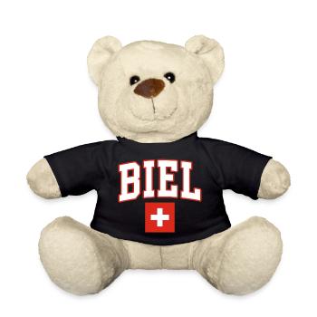 Biel schweiz flagge - Teddy - Schwarz - Vorne