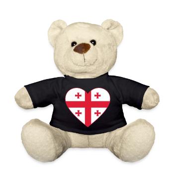 Georgien Flagge Herz - Teddy - Schwarz - Vorne