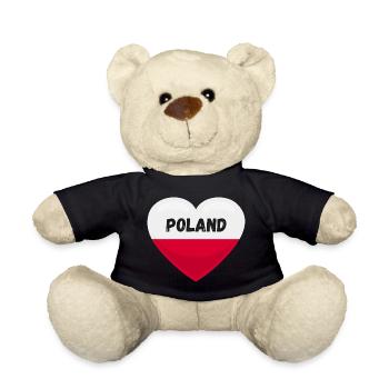 Poland Flag in heart shape - Teddy Bear - black - Front