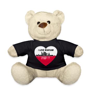 I love Warsaw, Poland Flag in heart shape - Teddy Bear - black - Front