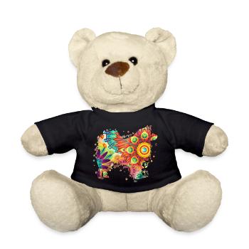 Finnischer Lapphund Hundedesign Hundefreunde Hund - Teddy - Schwarz - Vorne
