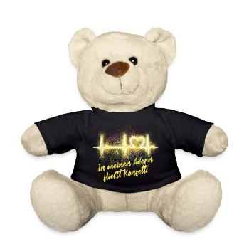 EKG Kurve - Herzkurve - Puls - Karneval - Konfetti - Teddy - Schwarz - Vorne