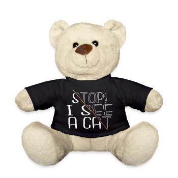 birthday black mammal present i love cats - Teddy - Schwarz - Vorne